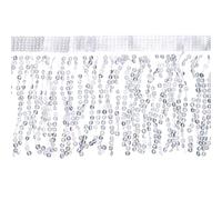 QUARKZMAN 1 Yarda 6" Sequins Fringe Trim, Sequins Lace Sparkling Fringe Trim Tassel Ribbon For Diy Latin Dance Dress Clothing Sewing Craft Decor (Plata)