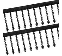 QUARKZMAN 1 Yarda De Fleco De Cinta Con Cuentas De Cristal Fleco De Borlas Con Cristales Y Cuentas De Rhinestone Para Cortinas Pantalla De Lámpara Vestidos Decoración De Boda DIY Negro