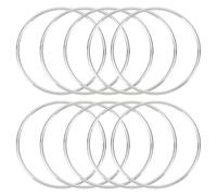 QUARKZMAN 10 Anillos Atrapasueños, Aros de Metal para Manualidades de 3 Pulgadas para Hacer Coronas de Flores y Colgadores de Plantas, Plata