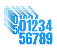 QUARKZMAN 10 Hojas De Números De Casa De Vinilo, 4 Pulgadas Calcomanías Autoadhesivas Impermeables Para Buzón, Letrero, Ventana, Puerta, Número De Dirección, Azul