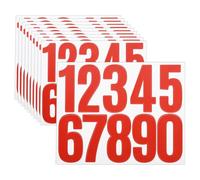 QUARKZMAN 10 Hojas De Números De Vinilo Para Casa, 3 Pulgadas Pegatinas Autoadhesivas Impermeables Para Buzón, Letrero, Ventana, Puerta, Número De Dirección, Rojo