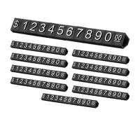 QUARKZMAN 10 Juegos De Cubos Para Mostrar Precios, Soporte Para Etiquetas De Precios Ajustable Mini Etiqueta Extraíble Número Letra Precio Bloque De Precio (Negro/Plateado, 3.1" Longitud)