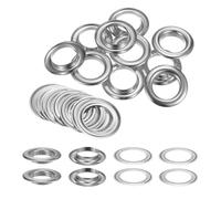 QUARKZMAN 10 Juegos de Ojales con Arandelas de 30mm Kit de Ojales de Metal de Cobre para Telas Cortinas Cinturones de Cuero Zapatos Bolsos DIY Tono Plateado