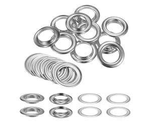 QUARKZMAN 10 Juegos de Ojales con Arandelas de 30mm Kit de Ojales de Metal de Cobre para Telas Cortinas Cinturones de Cuero Zapatos Bolsos DIY Tono Plateado