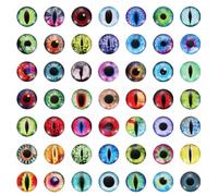 QUARKZMAN 10 mm Ojos Dragón Vidrio Verde Rojo Azul Mixto 100 Piezas | Estilo Mixto, Plano Cabujón, Animales Muñeca, para Ganchillo Arcilla Muñeca Manualidades Joyería
