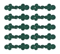 QUARKZMAN 10 Pares de Botones de Sapo de Nudos Chinos Cierre Verde Oscuro Botones de Costura para Hacer Abrigos Capas Suéteres Trajes de Novia, 7x2cm/2.76x0.79 Pulgadas