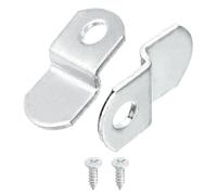 QUARKZMAN 10 Pcs 1/8" Clips De Lienzo Desplazados, Clips Para Enmarcar Espejos En Forma De Z Clips Para Montar Pinturas En Lienzo Con 1 Agujero De Montaje Con Tornillos, Plateado