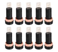 QUARKZMAN 10 Pcs Conector Banana Hembra, 24A 8 X 4mm Montaje por Inserción/Soldable En Latón, Adaptador De Poste De Unión De 4mm para Conectores De Enchufe Banana, Negro