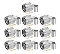 QUARKZMAN 10 Pcs Conector N Macho De Crimpar 5 Mm 50 Ohm Enchufe N Macho Adaptador Coaxial De Crimpar Conector RF Coaxial De Alta Frecuencia Y Baja Pérdida para Cables Coaxiales RG6 5D-