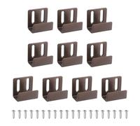 QUARKZMAN 10 Pcs Ganchos Para Baldosas Acero Inoxidable, Soporte Pared Ajustable Para Carga Pesada, Gancho Exhibición Para Pared Con Tornillos , Bronce Negro, 20mm(13/16") Ancho Interno