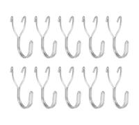 QUARKZMAN 10 Pcs Ganchos para Tablero Perforado, Acero Inoxidable 1 Pulgada Espaciado Gancho de Exhibición de Tablero Perforado Organizador Colgante de Metal para Garaje Oficina, Plateado