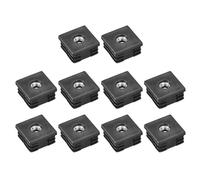 QUARKZMAN 10 Pcs Insertos para Tubos Cuadrados con Rosca M8 para Tubo Cuadrado de 1.18"X1.18" de Diámetro Exterior Tapón de Plástico Negro para Patas de Muebles y Sillas
