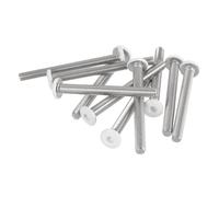QUARKZMAN 10 Pcs M5-0.8 X 50mm Tornillos De Cabeza Avellanada Hexagonal Interna, Tornillos De Acero Inoxidable 304 Roscado Completo Acabado Brillante Autorroscantes, Blanco