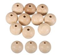 QUARKZMAN 10 Pcs Madera De 25mm, Cuentas De Madera Redondas Naturales Sin Acabado Cuentas Separadoras Sueltas Para Hacer Joyería Manualidades DIY Guirnaldas Macramé Decoración.