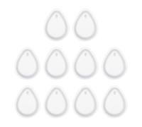 QUARKZMAN 10 Pcs Moldes de Llavero de Resina en Forma de Lágrima, Kit de Moldes de Silicona para Epoxy con Agujero para Llaveros, Adorno de Joyería, Arte y Manualidades, Blanco