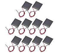 QUARKZMAN 10 Pcs Paneles Solares Mini De 1.5V 0.09W 60mA, Pequeño Panel Solar Policristalino Con 2 Cables Para Kits De Materiales De Juguetes Eléctricos DIY Cargador, 30mm x 30mm