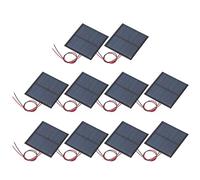 QUARKZMAN 10 Pcs Paneles Solares Mini De 3V 0.375W 125mA, Pequeño Panel Solar Policristalino Con 2 Cables Para Materiales De Juguetes Eléctricos DIY Cargador, 52mm X 52mm