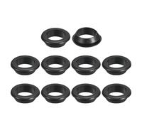 QUARKZMAN 10 Pcs Pasacables Arandelas de Goma, 30mm ID 35mm Agujero de Perforación Tapones de Agujero Redondos de Doble Lado para Pasacables, Junta de Cableado Eléctrico, Negro