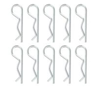 QUARKZMAN 10 Pcs Pasador De Enganche, 2mm x 40mm Clips R De Acero Al Carbono Pasadores De Retención Clips De Pelo Juego De Pasadores Diversos Para Remolques Tractoreses, Plateado