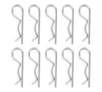 QUARKZMAN 10 Pcs Pasador De Enganche, 3mm x 60mm Clips R 304 Acero Inoxidable Alfileres De Retención Alfileres De Pelo Juego De Pasadores Para Remolques Tractores, Plateado