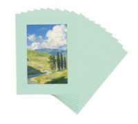 QUARKZMAN 10 Pcs Passepartout cuadros, Passepartout 7 X 6 Pulgadas Para Fotos, Cartón De Corte Angular Para Impresiones Fotográficas Obras De Arte Acuarela Y Soporte, Azul Claro