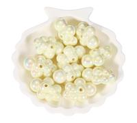 QUARKZMAN 10 Pcs Perline A Forma Di Nuvola, 33 x 22 mm Perline Spaziatrici In Acrilico A Forma Di Nuvola, Giallo Chiaro