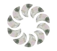 QUARKZMAN 10 Pcs Piedra Moon Cristal La Preocupación, 0.5 Pulgada Longitud Piedra Jade Natural De La Suerte A Granel, Piedras Talladas Para Bolsillo Decoración De Colgante.