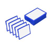 QUARKZMAN 10 Pcs Portaetiquetas Magnéticos, 4 x 2.8 Pulgadas Portatarjetas Datos Con Tarjetas Papel Películas Protectoras Para Estante Pizarra Blanca Caja Herramientas Gabinete Metal, Azul