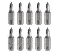 QUARKZMAN 10 Pcs Punta de Destornillador Phillips Ph0 con Vástago Hexagonal de 1/4" de 25 Mm/1" Longitud, Punta Magnética de Cabeza Cruzada de Acero S2 de Impacto Eléctrico