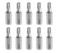 QUARKZMAN 10 Pcs Punta de Destornillador Torx T25H con Vástago Hexagonal de 1/4" de 25 Mm/1" Longitud, Estrella Magnética de 6 Puntas, Puntas de Acero S2 con Agujero Eléctrico de Impacto