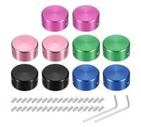 QUARKZMAN 10 Pcs Tapas de Interruptor de Pie para Pedales de Guitarra Tapas de Botón Cubierta Superior de Interruptor de Pie de Metal 3/8" Multicolor, Verde, Dorado, Rosa, Rojo, Negro