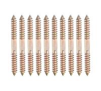 QUARKZMAN 10 Pcs Tornillos Dobles, M8 x 80 mm Perniles Acero Al Carbono, Tornillos Autorroscantes Para Madera Para Muebles Ensamblaje, Color Zinc
