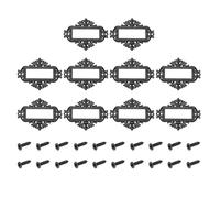 QUARKZMAN 10 Pezzi Porta Etichette In Metallo 5.5x4.3cm Cornice Vintage Per Cartellini Con Per Scatole Archivio Cassetti Porte Librerie Armadi Colore