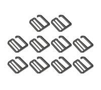 QUARKZMAN 10 Piezas 32mm/1.26" Hebillas de Metal en Forma de G Ajustables Deslizadores de Tri-Glide Planos para Correas de Mochila, Gris Oscuro