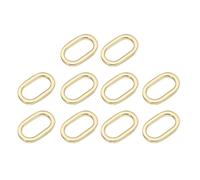 QUARKZMAN 10 Piezas Anillo Ovalado de Metal, 3/4" Hebilla Oval Plana Anillo Correa de Cinturón para Bolsos de Cuero DIY Correas de Bolso de Mano, Tono Dorado