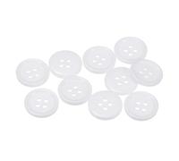 QUARKZMAN 10 piezas de 28L Botones de Costura 11/16" (18mm) Redondos de Resina con 4 Agujeros Planos para Costura, Ropa y Manualidades DIY, Blanco