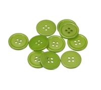 QUARKZMAN 10 piezas de 32L Botones de Costura 4/5" (20mm) Redondos de Resina con 4 Agujeros Planos para Costura de Ropa y Manualidades, Verde