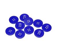 QUARKZMAN 10 piezas de 48L Botones de Costura 1-1/4" (30mm) Redondos de Resina con 4 Agujeros Planos de Repuesto para Costura de Abrigos, Ropa y Proyectos de Manualidades DIY, Azul Profundo