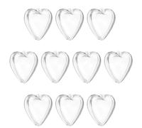 QUARKZMAN 10 Piezas de Adorno de Corazón Transparente Rellenable, Bolas de Plástico Colgantes en Forma de Corazón de 3cm, Decoración Transparente en Forma de Corazón