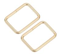 QUARKZMAN 10 Piezas de Anillo Rectangular de Metal, 1 1/2 x 1 Pulgada Hebilla Rectangular de Metal para Correa de Tejido Cinturón Accesorios DIY, Tono Dorado
