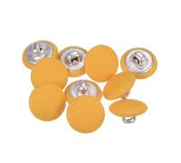 QUARKZMAN 10 Piezas de Botones de Costura Redondos de 12.5 mm con Cubierta de Tela de 20L para Trajes, Vestidos y Blusas, Color Amarillo