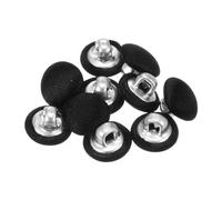 QUARKZMAN 10 Piezas de Botones de Costura Redondos de Plástico con Cubierta de Tela de 16L de 10 mm para Trajes, Vestidos y Blusas, Color Negro