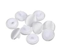 QUARKZMAN 10 Piezas de Botones de Plástico Redondos de 10 mm Cubiertos de Tela de Algodón de 16L para Trajes, Vestidos y Blusas, Color Blanco