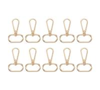 QUARKZMAN 10 Piezas de Broches Giratorios, Broche de Langosta con Anillo Ovalado de 1 Pulgada, Gancho de Cierre de Puerta de Empuje de Metal para Hacer Bolsos, Dorado