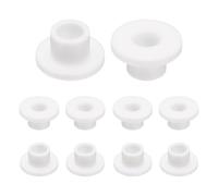 QUARKZMAN 10 Piezas de Bujes de Cojinete, Manga de Cojinetes de Plástico con Bridas de Nailon ID 9mm x OD 13mm x Longitud 12mm Casquillos de Brida, Blanco