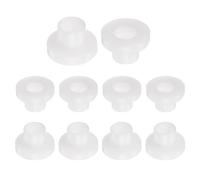 QUARKZMAN 10 Piezas de Cojinetes de Manga con Brida 8 mm de Diámetro Interno, 10 mm de Diámetro Externo, 11 mm de Longitud, Bujes de Nylon, Color Blanco