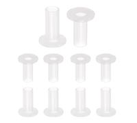 QUARKZMAN 10 Piezas de Cojinetes de Manga con Brida 8 mm de Diámetro Interno, 10 mm de Diámetro Externo, 25 mm de Longitud, Bujes de Nylon, Color Blanco