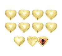 QUARKZMAN 10 Piezas De Colgante De Fotos Personalizado, Colgantes De Corazón Grabado Retro De Cobre Para Mujeres Hombres DIY Llaveros Conmemorativos Collares Pulseras Fabricación De Joyería,