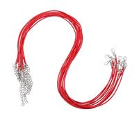 QUARKZMAN 10 Piezas de Cordón de Collar Encerado de 20 Pulgadas, Cordón de Collar a Granel con Broche de 1.5mm de Cordón de Cuero Encerado para Hacer Joyas Pulsera Colgante DIY, Rojo