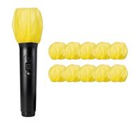 QUARKZMAN 10 Piezas De Cubierta De Micrófono Desechable Tela No Tejida Clásica Retro Dinámica Para Micrófono Vocal Cubierta De Viento Para KTV Sala De Grabación Presentaciones Amarillo